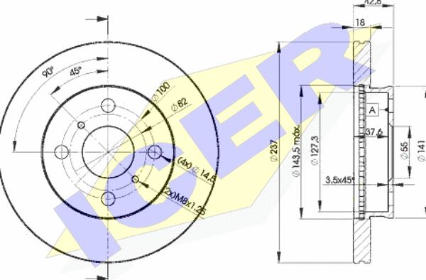 Icer 78BD1607-2 - Тормозной диск avtokuzovplus.com.ua