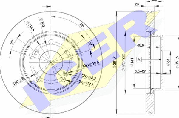 Icer 78BD1705-2 - Тормозной диск avtokuzovplus.com.ua