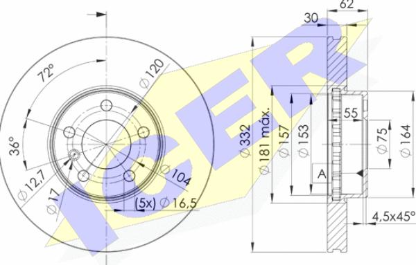 Icer 78BD1985-2 - Тормозной диск avtokuzovplus.com.ua