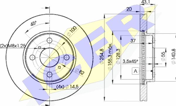 Icer 78BD2040-2 - Гальмівний диск autocars.com.ua