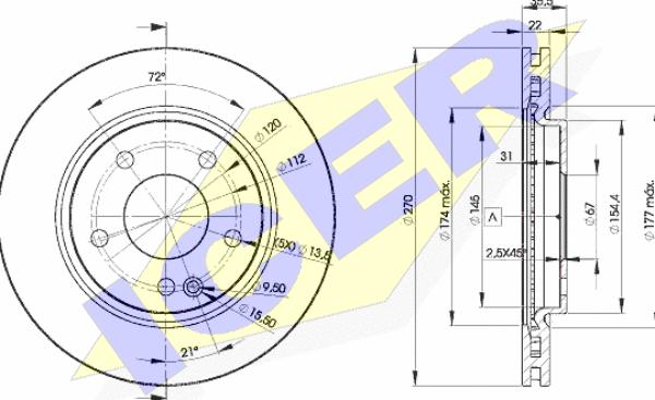 Icer 78BD2112-2 - Тормозной диск avtokuzovplus.com.ua