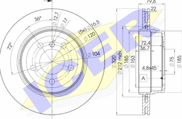 Icer 78BD2218-2 - Тормозной диск avtokuzovplus.com.ua