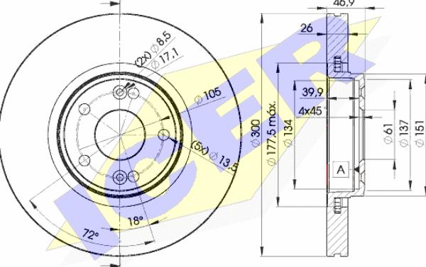 Icer 78BD2235-2 - Тормозной диск avtokuzovplus.com.ua