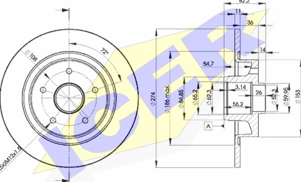 Icer 78BD2236-1 - Тормозной диск avtokuzovplus.com.ua