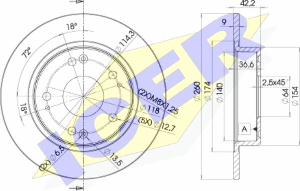 Icer 78BD2510-2 - Тормозной диск autodnr.net