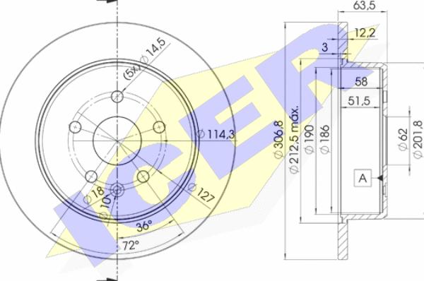 Icer 78BD2790-2 - Тормозной диск avtokuzovplus.com.ua