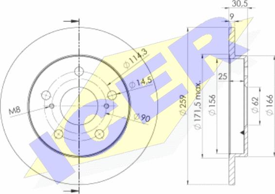 Icer 78BD2889-2 - Тормозной диск avtokuzovplus.com.ua