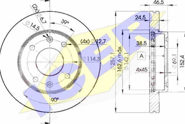 Icer 78BD2902-2 - Гальмівний диск autocars.com.ua