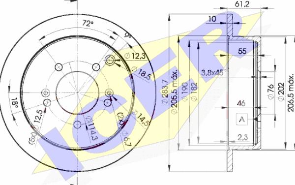 Icer 78BD2907-2 - Тормозной диск avtokuzovplus.com.ua