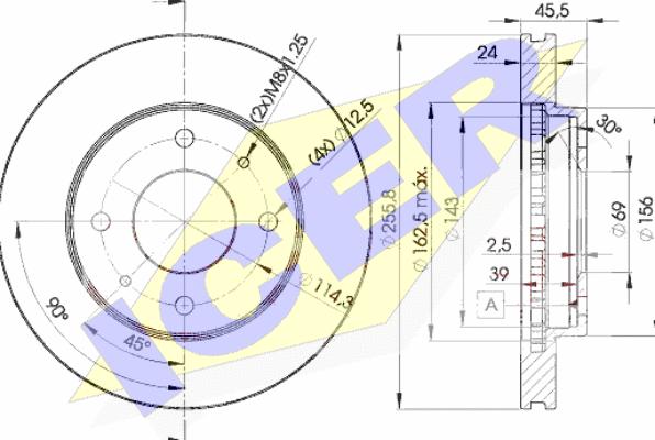 Icer 78BD2926-2 - Тормозной диск avtokuzovplus.com.ua