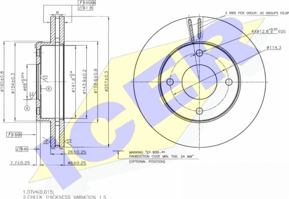 Icer 78BD2938-2 - Тормозной диск avtokuzovplus.com.ua