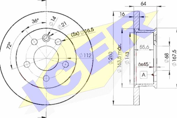 Icer 78BD3013-2 - Тормозной диск autodnr.net