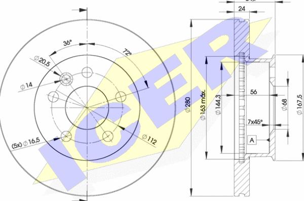 Icer 78BD3014-2 - Тормозной диск avtokuzovplus.com.ua