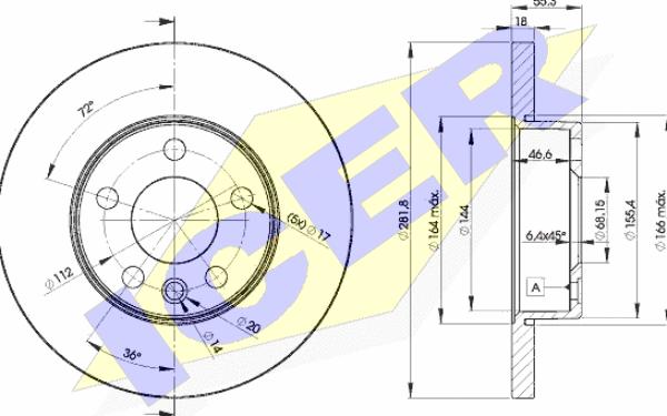 Icer 78BD3018-2 - Тормозной диск avtokuzovplus.com.ua