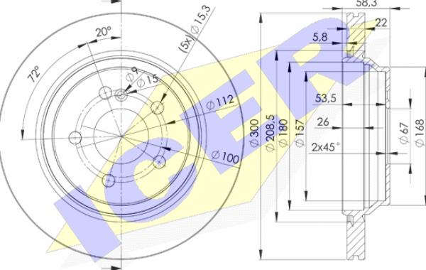 Icer 78BD3053-2 - Тормозной диск avtokuzovplus.com.ua