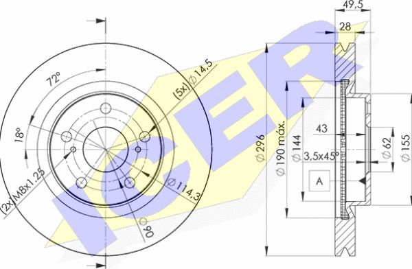 Icer 78BD3107-2 - Тормозной диск autodnr.net