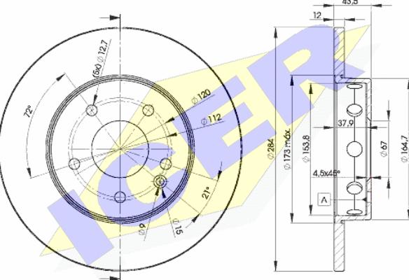 Icer 78BD3180-2 - Тормозной диск avtokuzovplus.com.ua