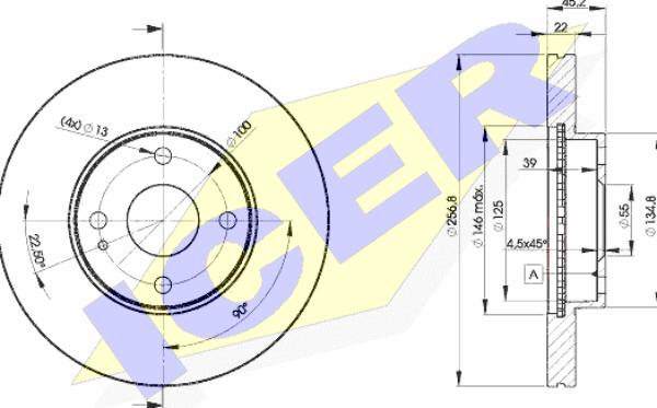 Icer 78BD3256-2 - Тормозной диск avtokuzovplus.com.ua