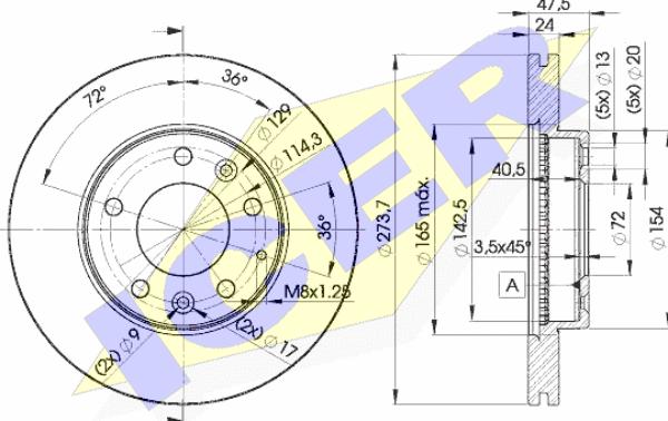 Icer 78BD3267-2 - Тормозной диск avtokuzovplus.com.ua