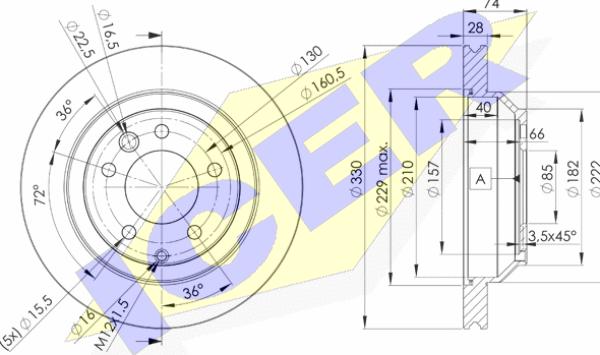 Icer 78BD3328-2 - Тормозной диск avtokuzovplus.com.ua