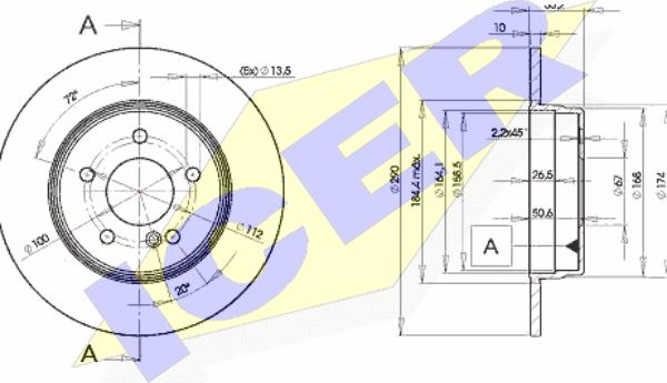 Icer 78BD3412-2 - Тормозной диск avtokuzovplus.com.ua