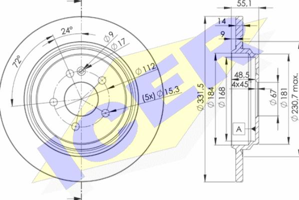 Icer 78BD3505-2 - Тормозной диск avtokuzovplus.com.ua