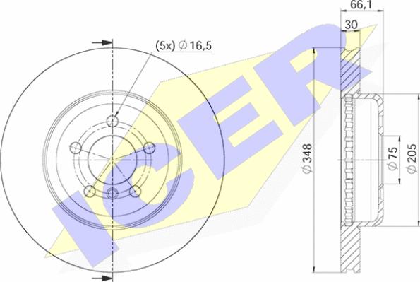 Icer 78BD3554-2 - Гальмівний диск autocars.com.ua