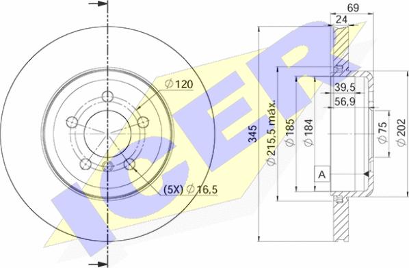 Icer 78BD3562-2 - Тормозной диск avtokuzovplus.com.ua