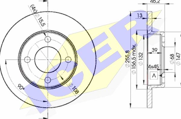 Icer 78BD3632-2 - Тормозной диск avtokuzovplus.com.ua