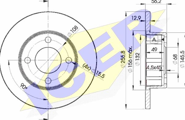 Icer 78BD4012-2 - Тормозной диск avtokuzovplus.com.ua