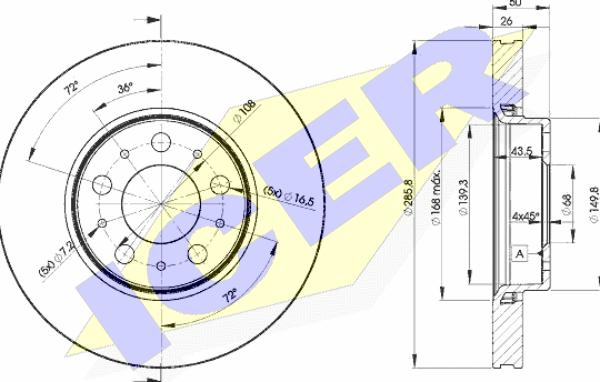 Icer 78BD4046-2 - Тормозной диск avtokuzovplus.com.ua