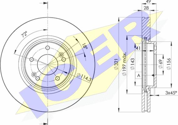 Icer 78BD4051-2 - Гальмівний диск autocars.com.ua