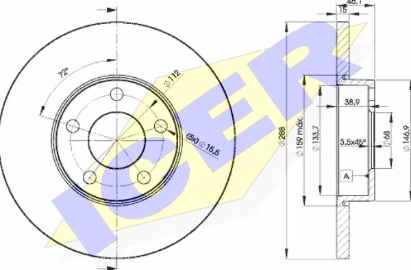 Icer 78BD4061-2 - Тормозной диск avtokuzovplus.com.ua