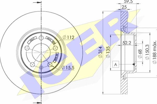 Icer 78BD4067-2 - Гальмівний диск autocars.com.ua