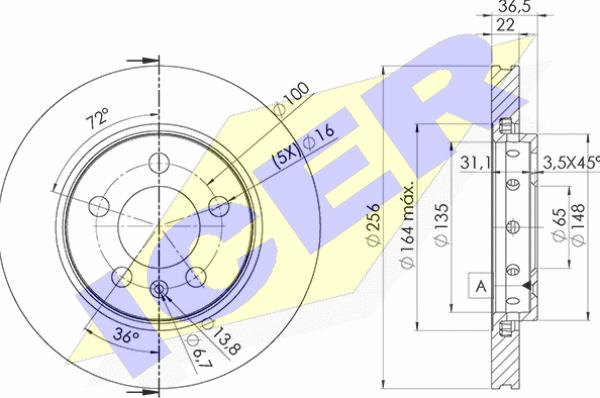 Icer 78BD4092-2 - Тормозной диск autodnr.net