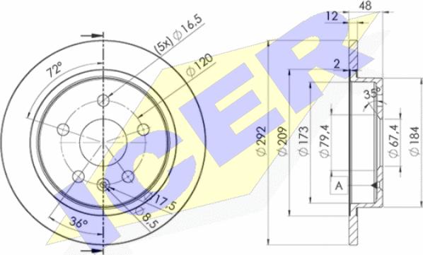 Icer 78BD4117-2 - Тормозной диск avtokuzovplus.com.ua