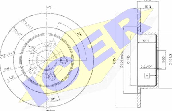 Icer 78BD4243-2 - Тормозной диск avtokuzovplus.com.ua