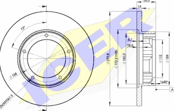 Icer 78BD4269-2 - Гальмівний диск autocars.com.ua