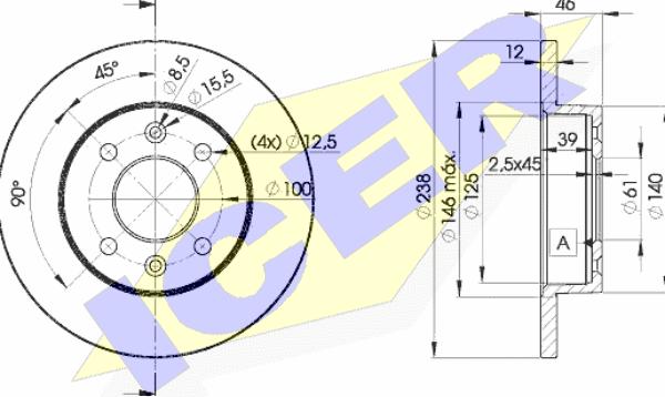 Icer 78BD4286-2 - Тормозной диск avtokuzovplus.com.ua