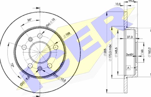 Icer 78BD4296-2 - Тормозной диск avtokuzovplus.com.ua