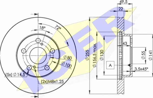 Icer 78BD4413-2 - Тормозной диск avtokuzovplus.com.ua