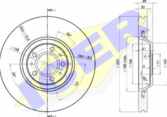 Icer 78BD4608-2 - Гальмівний диск autocars.com.ua