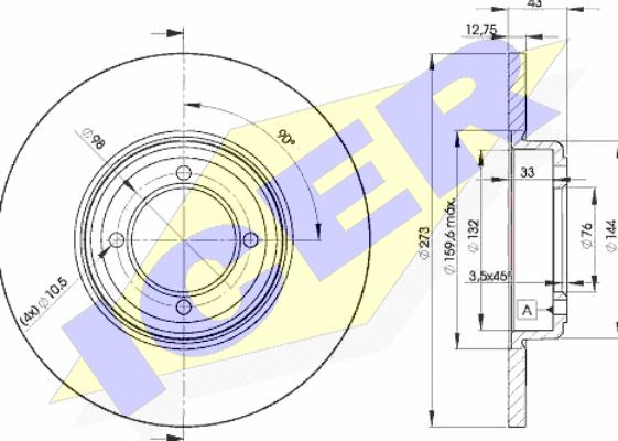 Icer 78BD4642-2 - Тормозной диск avtokuzovplus.com.ua