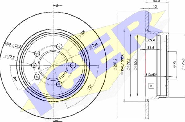 Icer 78BD4647-2 - Тормозной диск avtokuzovplus.com.ua