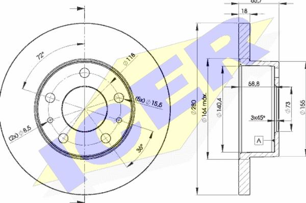 Icer 78BD4680-2 - Тормозной диск avtokuzovplus.com.ua