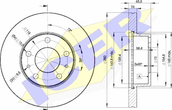 Icer 78BD4681-2 - Тормозной диск avtokuzovplus.com.ua