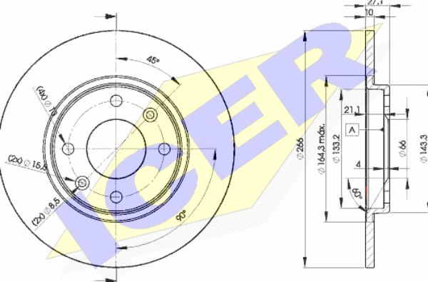 Icer 78BD4688-2 - Тормозной диск avtokuzovplus.com.ua