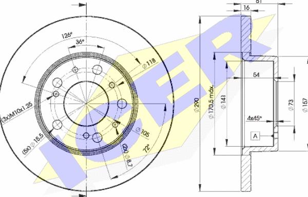 Icer 78BD4695-2 - Тормозной диск avtokuzovplus.com.ua