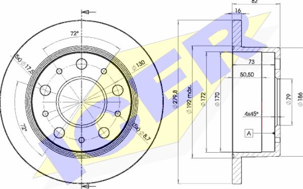 Icer 78BD4696-1 - Тормозной диск avtokuzovplus.com.ua