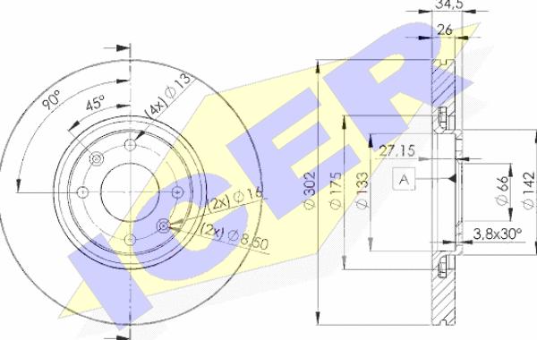 Icer 78BD4698-2 - Тормозной диск avtokuzovplus.com.ua